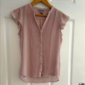 H&M Soft Pink Pleated Blouse